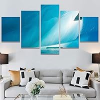 SIGNWIN 5 Panel Canvas Wall Art Modern Art Landscape Multicolor Photography Relax/Calm Rocky Romantics for Home Decorations Ready to Hang - 60
