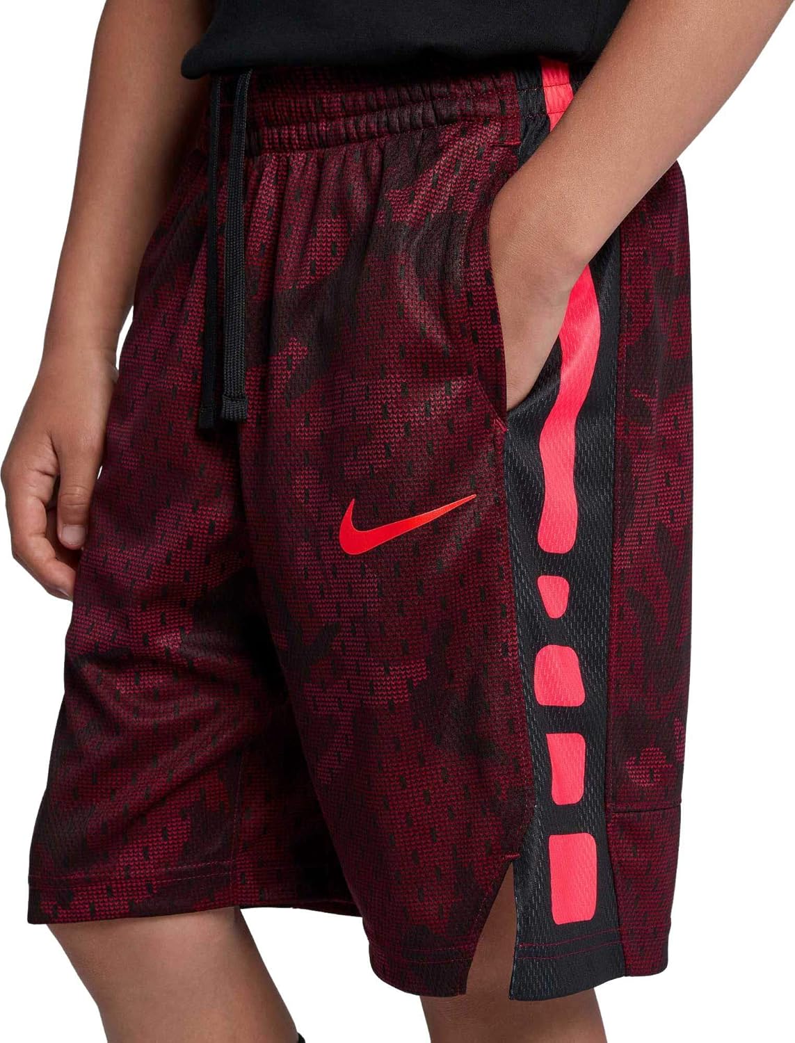 Nike Boy's Dry Elite Camo Print Basketball Shorts (Red