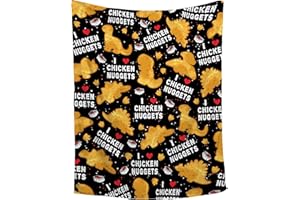 LYNNEZILLA Chicken Nuggets Blanket - Ultra Soft Dino Nugget Flannel Blanket for Kids - Funny Food Blanket Home Decor for Bed Couch Living Room - Novelty Gift for Boys Girls,40"x50" for Kids