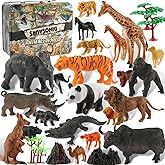 30-Piece Safari Animals Figures Toys Set for Kids -6-Inch Realistic Jumbo Wild Zoo Animals, Plastic African Wild Zoo Animals 