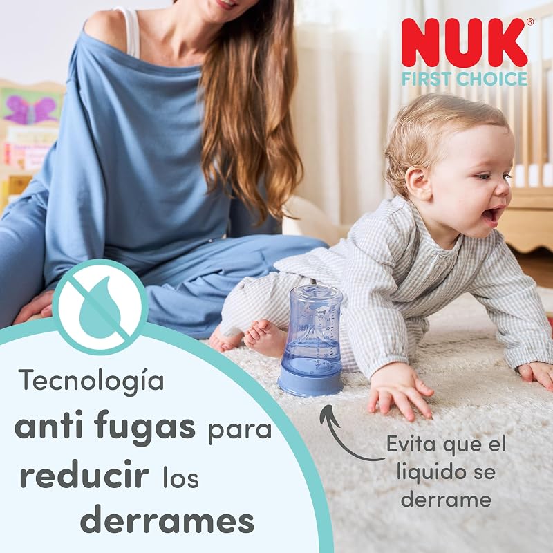 Magic Cup copo de aprendizagem para bebés, 8+ meses, azul e roxo, copo para bebés de 230 ml, borda à prova de derrames de 360°, 2 unidades