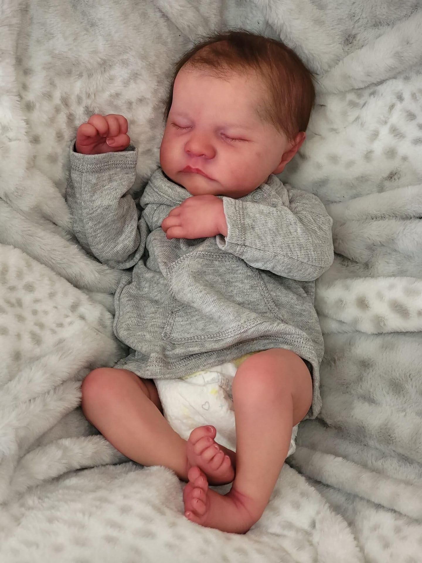 BNNPUU Reborn Dolls Boy Washable Reborn Babies Soft Vinyl Body Reborn Baby Doll Looks Like a Real Baby Closed Eyes Boy 19 Inches Handmade