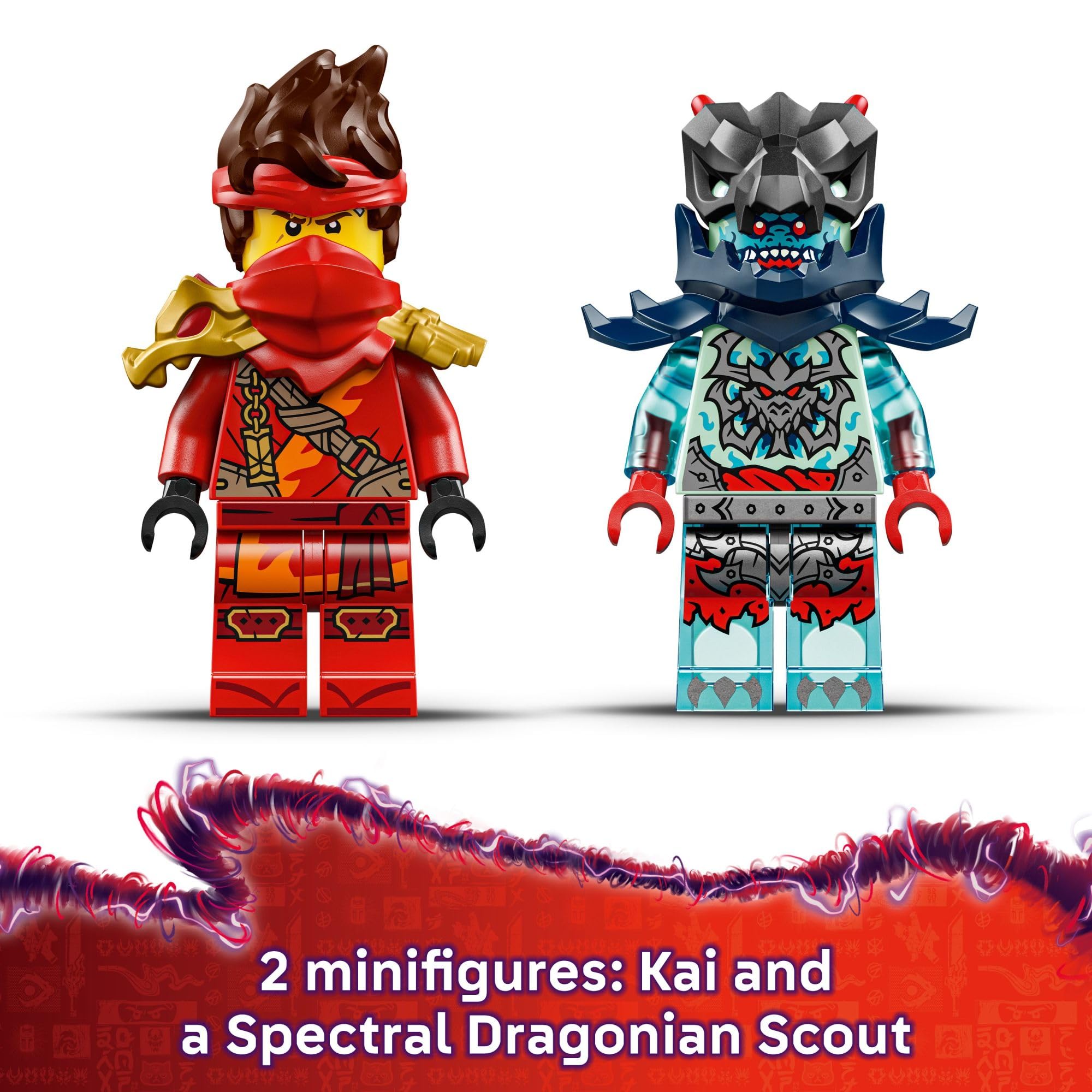 LEGO NINJAGO Kai's Motorcycle Speed Race Building Toy for Kids - Pretend Play Motorcycle Toy with 2 Minifigures - Building Blocks for Boys & Girls, Ages 6+ - Gift Idea for Birthdays - 71838