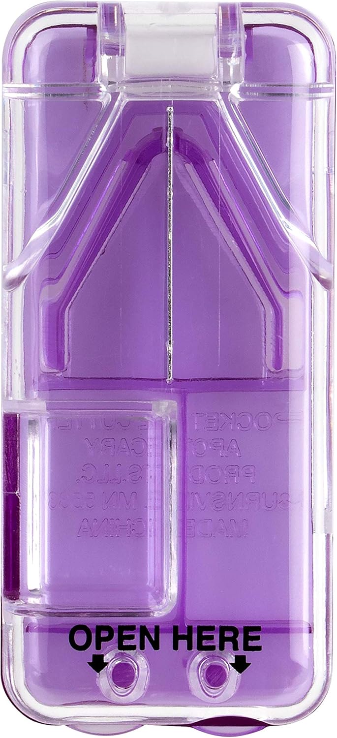 Ezy Dose Pill Cutter and Splitter with Dispenser | Cuts Pills, Vitamins, Tablets | Stainless Steel Blade | Travel Sized | Assorted Colors: Health & Personal Care