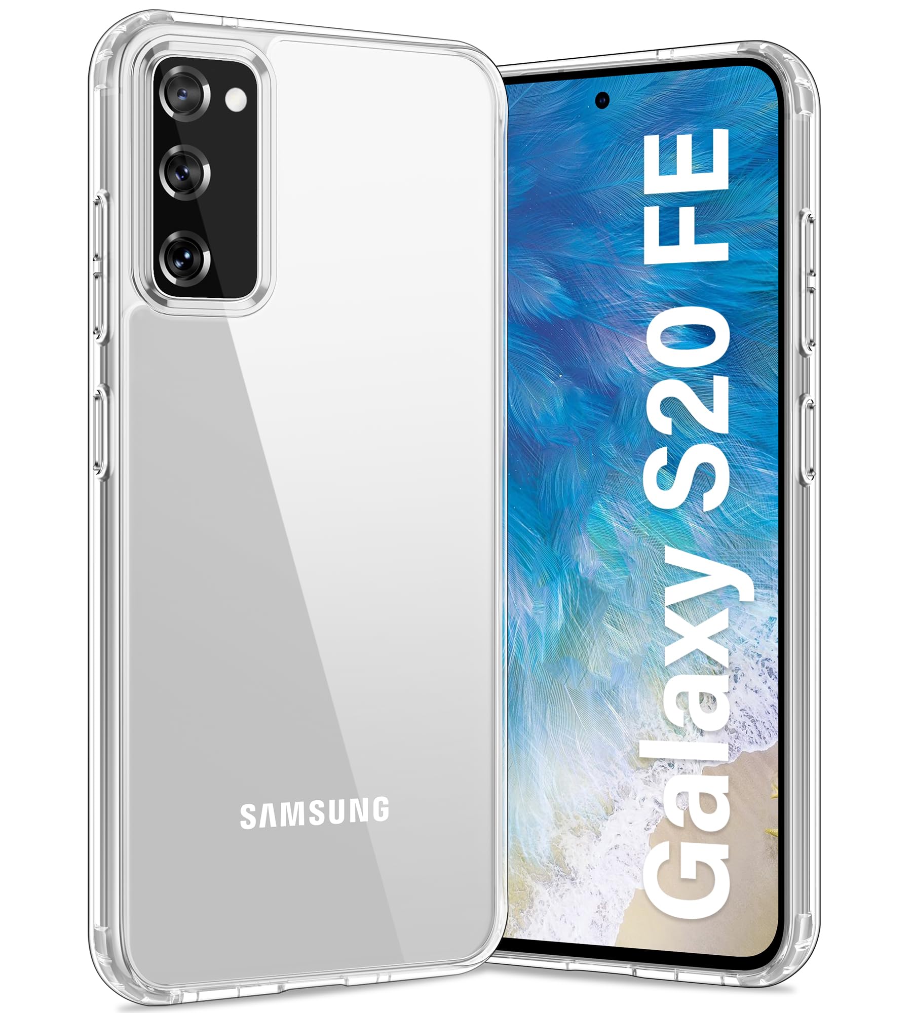 Photo 1 of Vakoo Case for Samsung Galaxy S20 FE 5G |?Clear Anti?Yellowing, Hard Back, Military?Grade Drop Protection, Supports Wireless Charging - Transparent