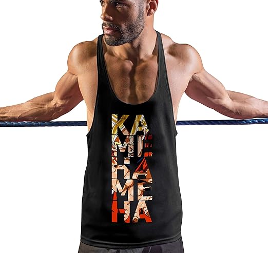 Stylotex Stringer Fitness Tank Top Kamehameha Herren Gym Tshirts für Performance beim Training | Männer ärmellos | Funktionel