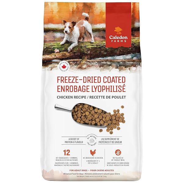 CALEDON FARMS FREEZE-DRIED COATED CHICKEN RECIPE PREMIUM DRY...