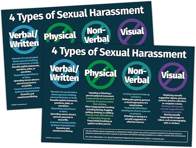 4 Types of Sexual Harassment Workplace Poster (2 Pack) 12