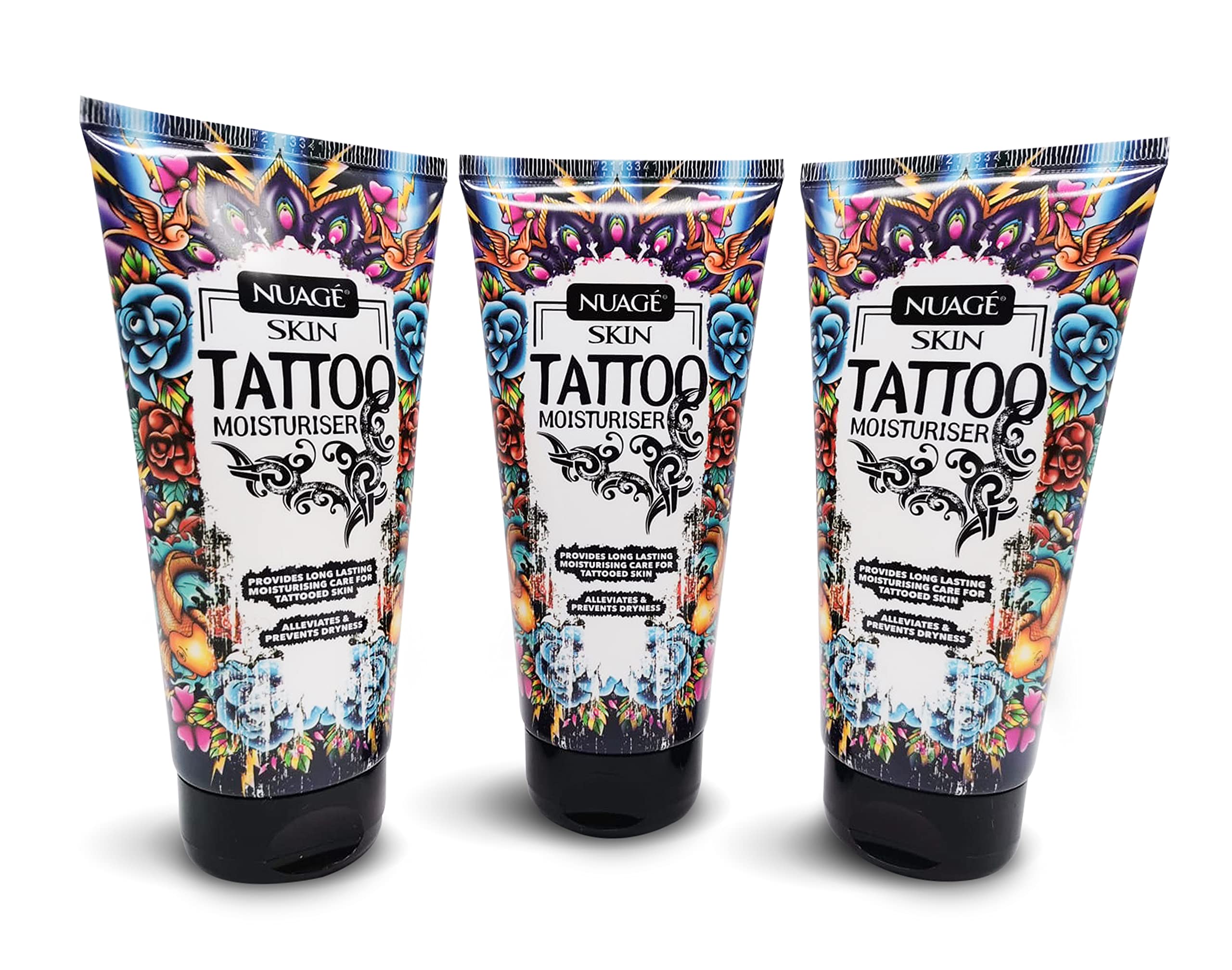 Nuage Skin Tattoo Moisturiser and Aftercare Lotion, Colour Enhancement Tattoo Cream, Pack of 3, 150 ml