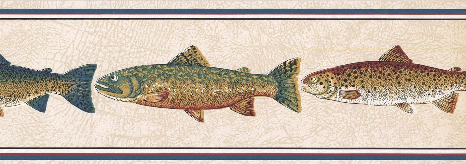 Tapetenborte Fische, HU6255B, Braun / Blau: Amazon.de: Küche & Haushalt