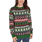 Ugly Christmas Sweater for Men, Reindeer Unisex Women Xmas Fairisle Classic Pullover for Party Festive Party