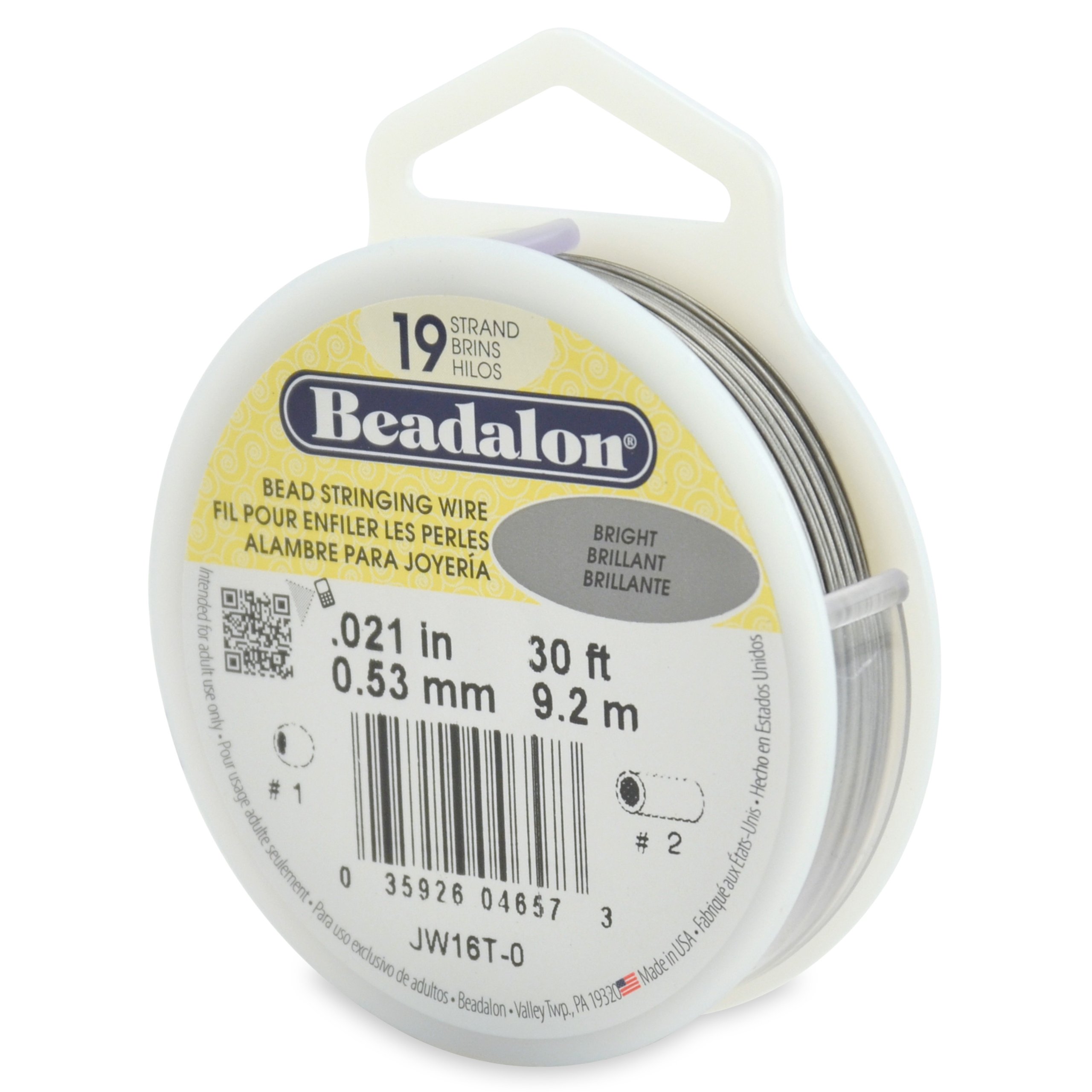 Beadalon 9.2 m Reel 0.53 mm Diameter 19 Strand Wire, Bright