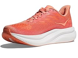 Hoka Women's Mach 6 Sneaker, Guava/White, 10.5