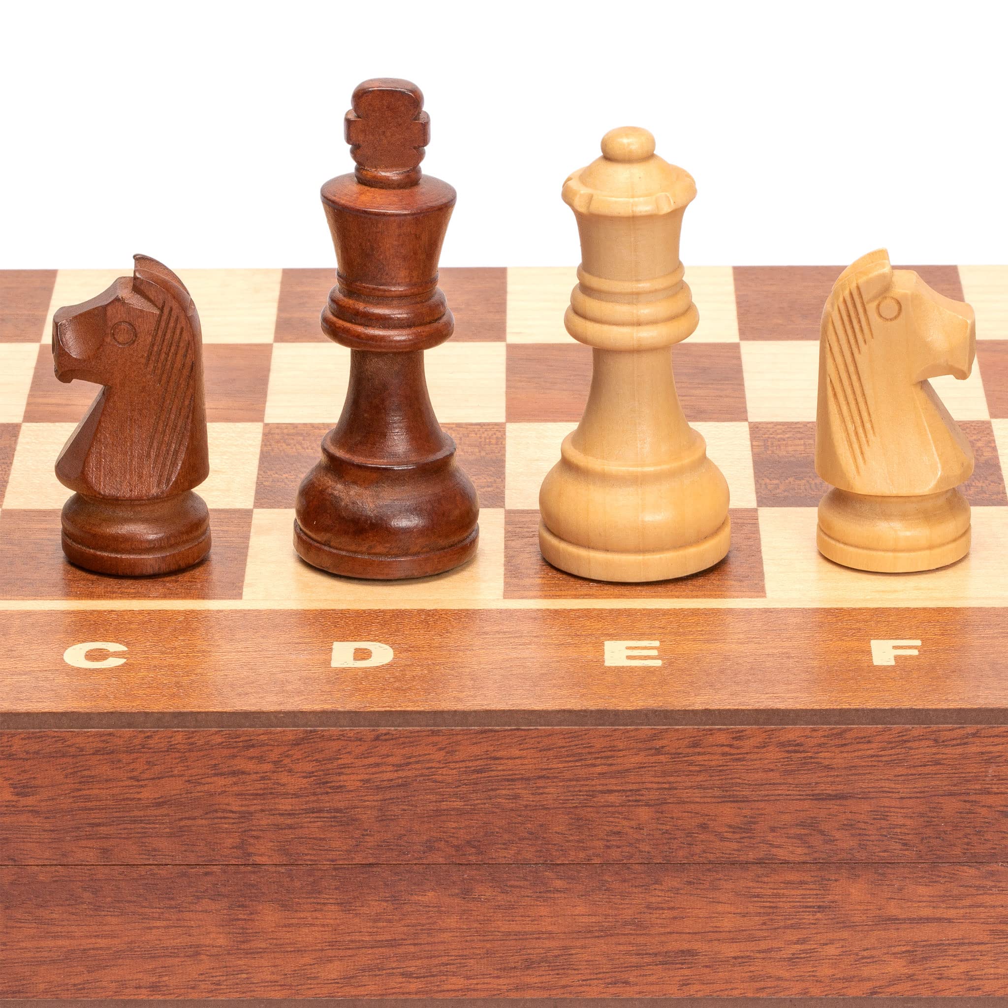 Photo 1 of Husaria Professional Staunton Tournament No. 4 Wooden Chess Game Set with 2 Extra Queens, 3-Inch Kings