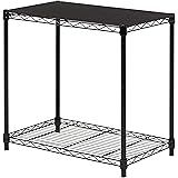 Amazon Basics 2-Shelf Stackable Storage, Black, 13.3 D x 23.2 W x 22.2 H in