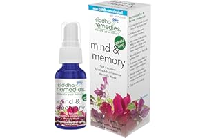 Siddha Remedies Mind & Memory Spray for Apathy, Indifference & Low Focus | 100% Natural Homeopathic Remedy with Homeopathic Cell Salts and Flower Essences | No Alcohol No Sugar