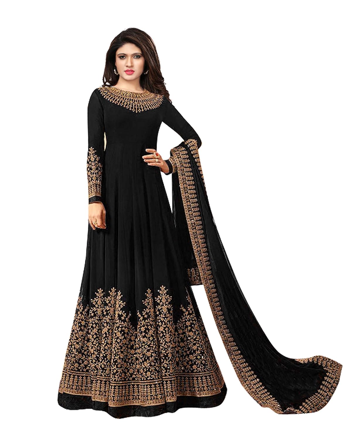 royal export women's georgette long party wear semi-stitched gown
