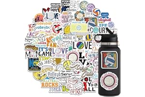 ZJJEJFST Volleyball Stickers for Kids, 50PCS Motivational Volleyball Water Bottle Decals, Love Sports Stickers Vinyl Waterproof Decals for Notebook Water Bottles Laptop Computer Phone Guitar