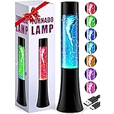 Glitter Tornado lamp for Kids,Beautiful Birthday Christmas Valentines Gifts for Him Kids Teen Boys,Fun Office Home Bedroom Room Decor Night Light,Novelty Liquid Motion Lamps Teenagers Adults Men