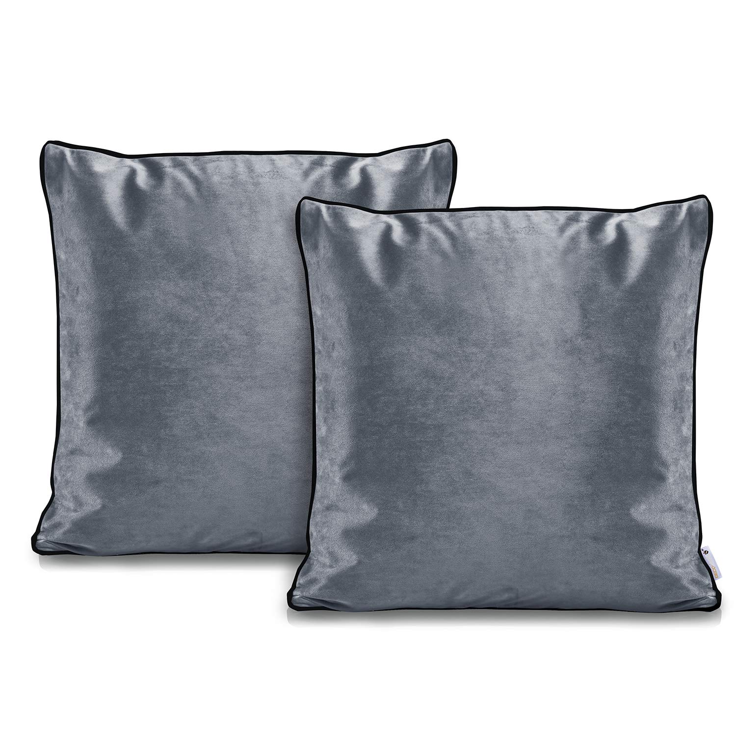 DecoKing 2 Pillowcases 45x45 cm Steel Velvet Zip Rima Velvet