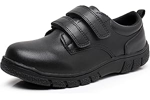 Apakowa Boys Oxford School Uniform Loafer Shoes Adjustable Strap Comfort Dress Shoes (Toddler/Little Kid/Big Kid)