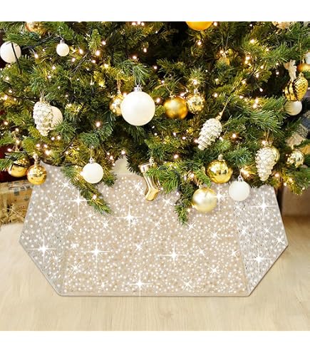 thumbnail image 2 of Home 4 Panel Christmas Tree Collar - Gold Galvanized Decor 2 of 9