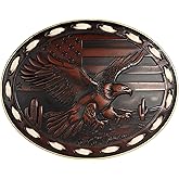 Western Belt Buckle – 3D Engraved Genuine Leather Cowboy & Cowgirl Belt Buckle Fits 1.5 Inch Belts