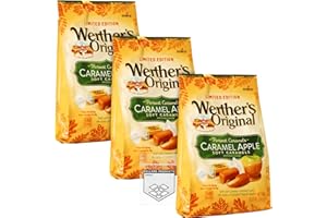 Werthers Original Caramel Apple Soft Candies Bulk Pack of 3 Bags - 3 Bags of Werthers Soft Caramel Candy - Werthers Caramel Apple Soft Caramels - Bundle with Ballard Products with Pocket Bag