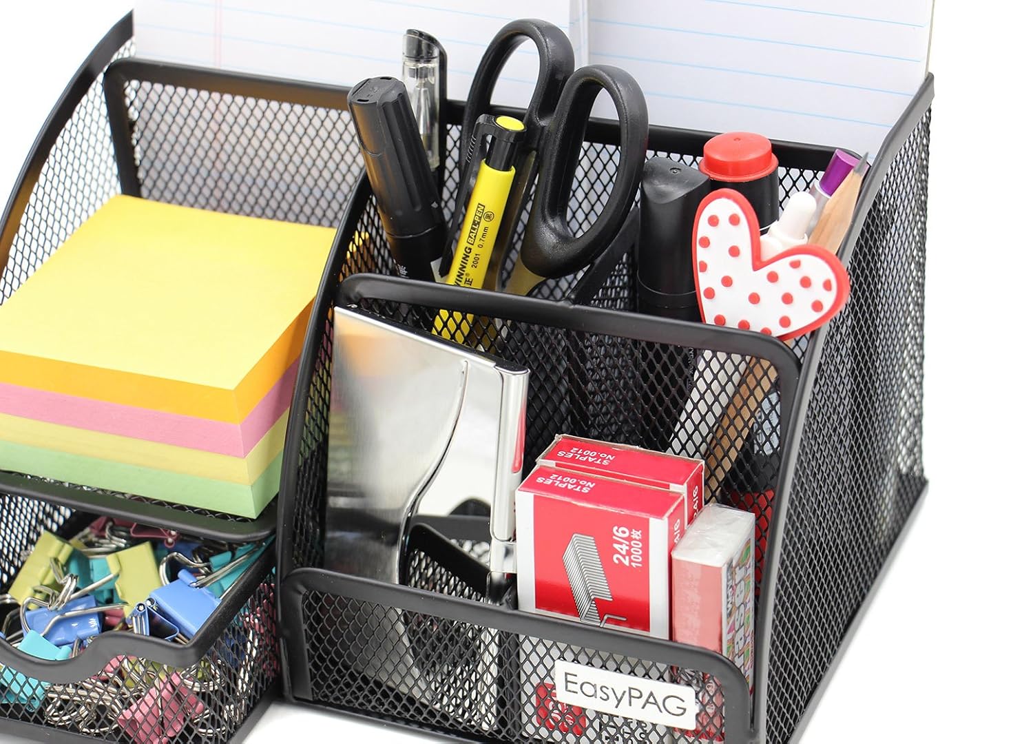 EasyPAG Mesh Desk Organizer Office Supplies Caddy 6 Compartments with Drawer, eBay
