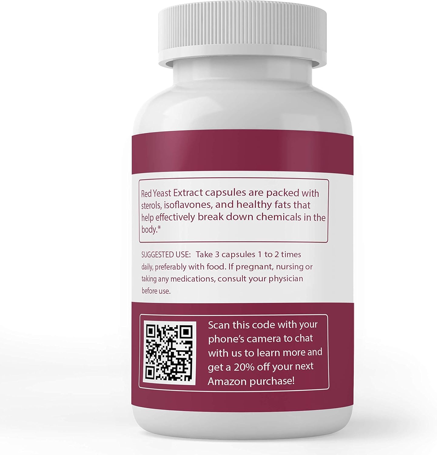 Red Yeast Rice Extract Capsules (100 Capsules, 1,200 mg per Serving) (3