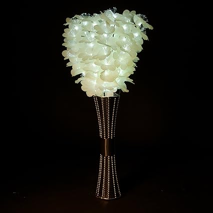 Beautiful Fibre Optic Led Colour Glowing Cream Flower Bouquet