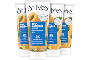 St. Ives Acne Control Apricot Face Scrub, Deep Exfoliator Skin Care, Prevents Acne for Radiant Skin, Salicylic Acid Acne Treatment Facial Scrub, Made with 100% Natural Exfoliants, 6 oz, 4 Pack