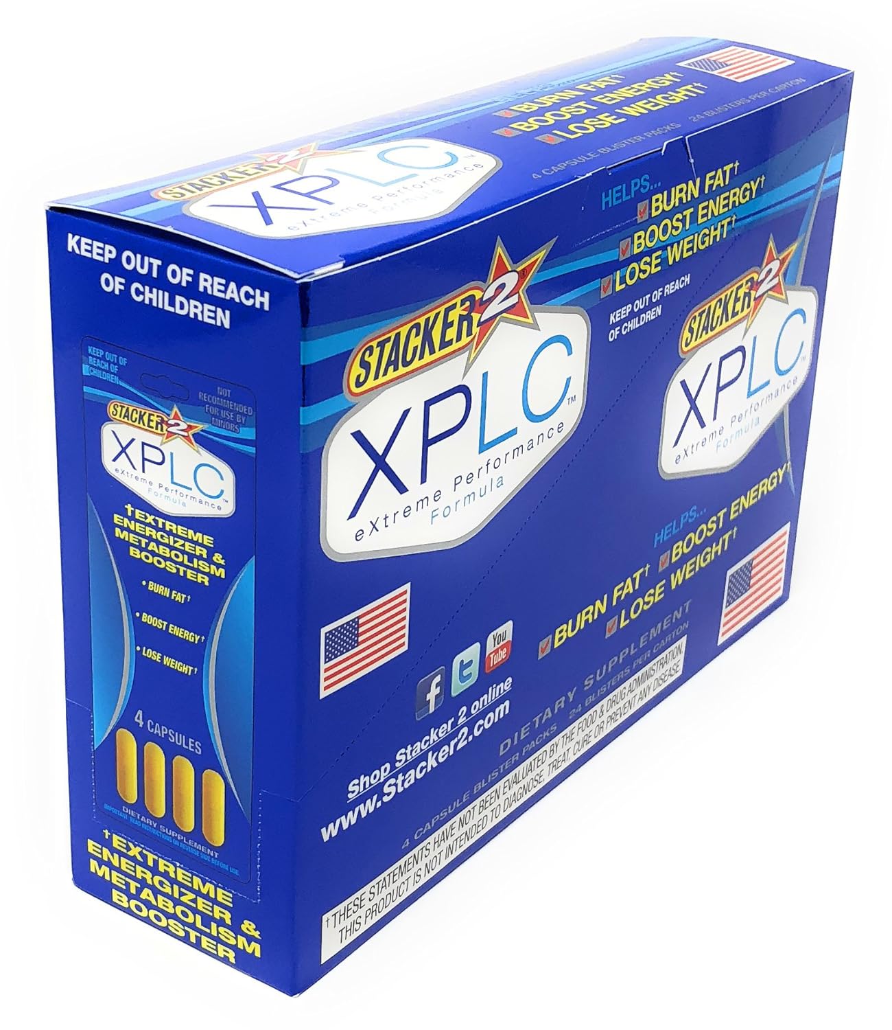 Stacker 2 XPLC Energy & Weight Loss Herbal Dietary Supplement 24