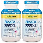 HEAL-N-SOOTHE Joint Supplement – Proteolytic Enzymes Formula with Bromelain, Papain, Boswellia, Turmeric & Ginger – Joint Mobility, Muscle Flexibility, Healthy Circulation Wellness - 90 Count (2 Pack)