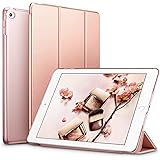 ESR iPad Mini4 ケース クリア iPad Mini4 カバー レザー PU スタンド機能 スリム傷つけ防止 オートスリープ ハード三つ折タイプ iPad Mini4(第四世代) 専用スマートカバー(ローズゴールド)
