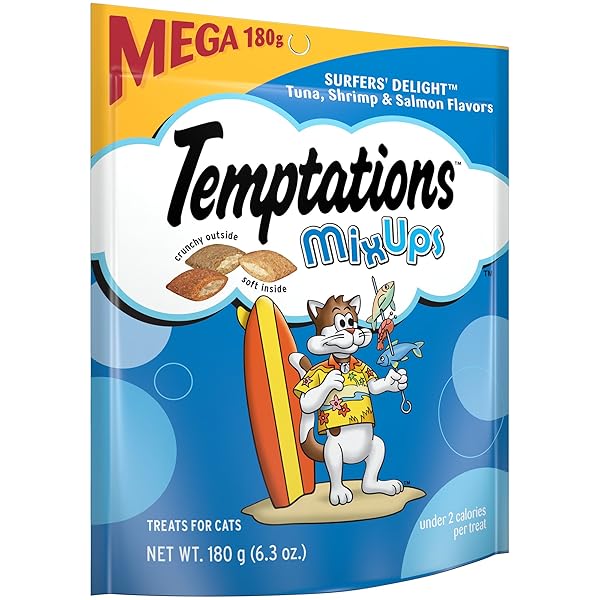TEMPTATIONS MIXUPS SURFER’S DELIGHT FLAVOR CAT TREATS, 6.3...