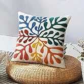 Merrycolor Boho Abstract Matisse Throw Pillow Covers 18x18 Soft Tufted Colorful Pillow Covers Mid Century Aesthetic Art Modern Boho Pillows Decorative Throw Pillow Case for Couch Living Room Bed