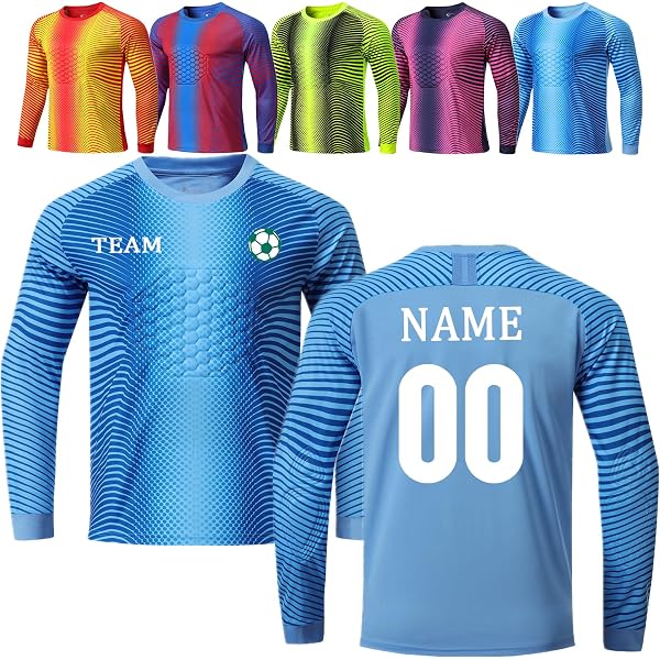 Maillot De Gardien De But Personnalisable LAIFU - Avec Rembourrage Coudes - Pour Enfants Et Adultes - Nom, Numéro, Logo