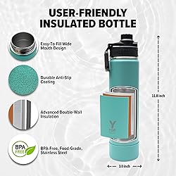 Y TOP Large 24 oz Insulated Stainless Steel Water