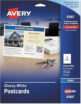 avery glossy postcards