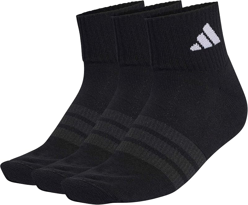 Unisex Cushioned Sportswear Ankle Socks 3 Pair Pack, black/black/white, 37-40