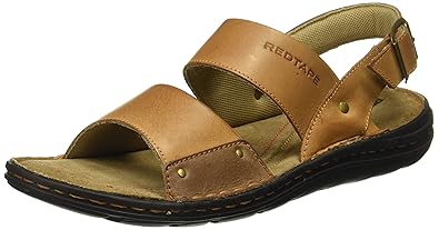 red tape leather sandals