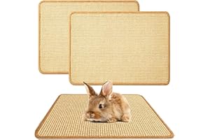 2PCS Rabbit Scratch Mat Natural Bunny Scratching Pad for Claws and Teeth Care, Chew Toys for Cages, Pet Bedding for Biting, S