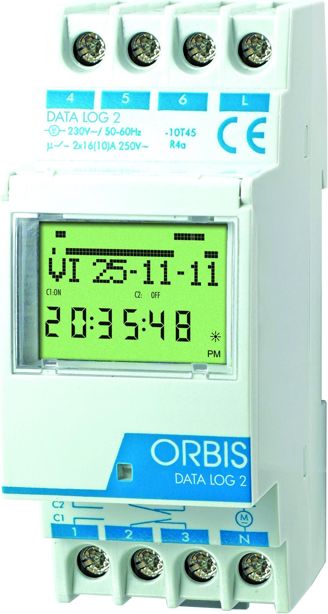 OrbisDATA LOG OROLOGIO DIGITALE GIORN/SETT 2RELE' CONFIGURABILE VIA BLUETOOTH TRAMITE SMARTPHONE+APP