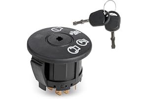 BlueStars 532193350 193350 Ignition Switch 2 Keys 4 Position 7 Terminals - Compatible with Husqvarna AYP Craftsman Poulan Law