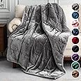 Uttermara Weighted Blanket Queen Size 15lbs 60x80 inches with Soft Plush Fleece, Cozy Warm Sherpa Snuggle Thick Heavy Blanket Great for Sleep and Calming, Grey