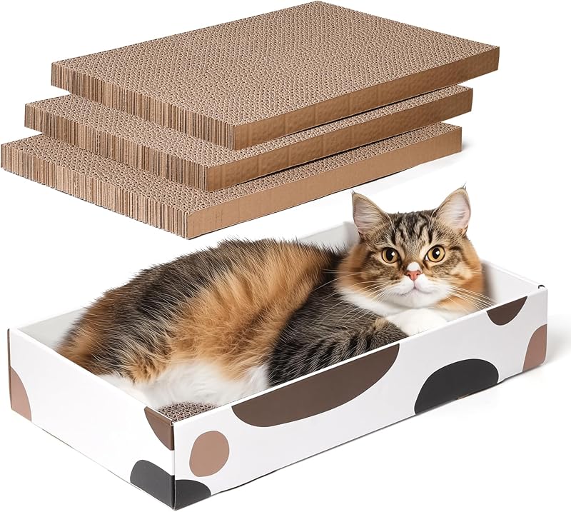 ComSaf Cat Scratching Board 3 Pack Reversible Cardboard 43x26x8 cm