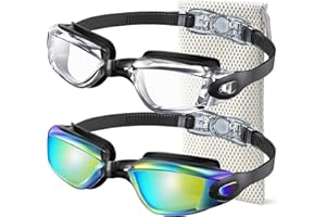 NSSIW Swimming-Goggles Adult Swim-Goggles-Men Women: Anti Fog Pool Goggles with UV400 and No Leak 2 Pack