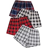 Verdusa Women's Plus Size 4 Pack Plaid Print Pajama Bottoms Elastic Waist Comfy Lounge Shorts