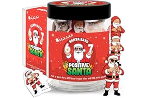 BOYESE Funny Santa Says Six Seven Jar with 60 Daily Affirmation Cards, Funny 67 Gifts for Teens, Gag Gifts, Stocking Stuffers, 67 Meme Stuff for Teens, Teen Girls, Teen Boys, Coworkers, Friends